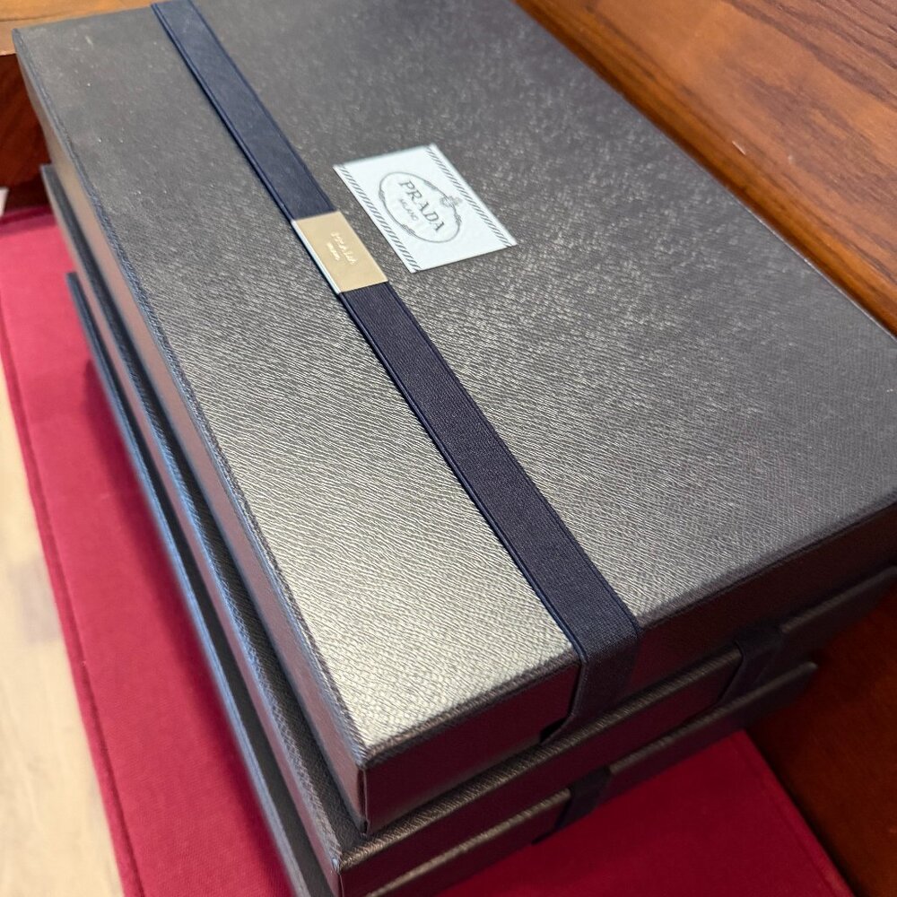 Prada Set of 3 Clothing Gift Boxes – Luxury Collector Set with Logo Ribbon - Picture 5 of 9